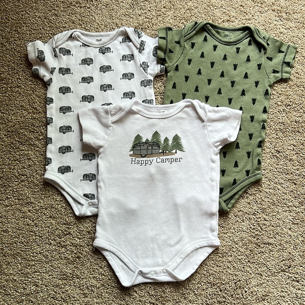 Bundle of 3 Short Sleeve Camping Onesies